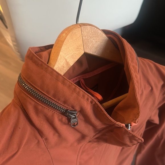 Orage Burnt Orange Rust Lightweight Utility Jacket with Hood Size S - Picture 8 of 16